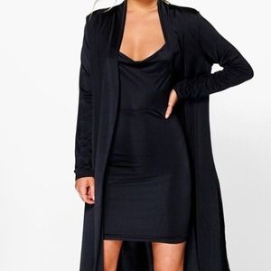 Slinky Cowl Neck Dress & Duster Co-Ord Set